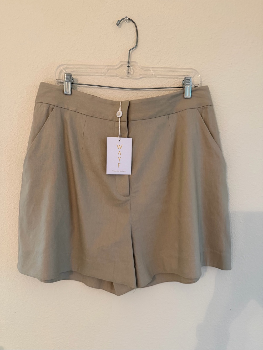 WAYF Women's Size XL Beige Dress Shorts, NWT